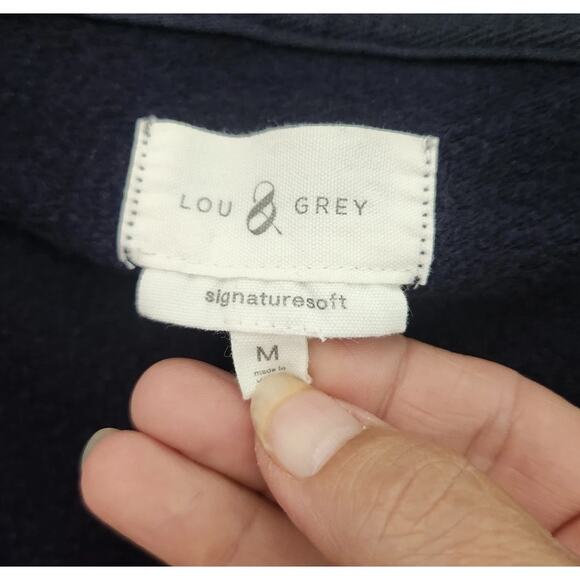 Lou & Grey Blue Romper With Pockets Size Medium Signature Soft - Picture 2 of 10